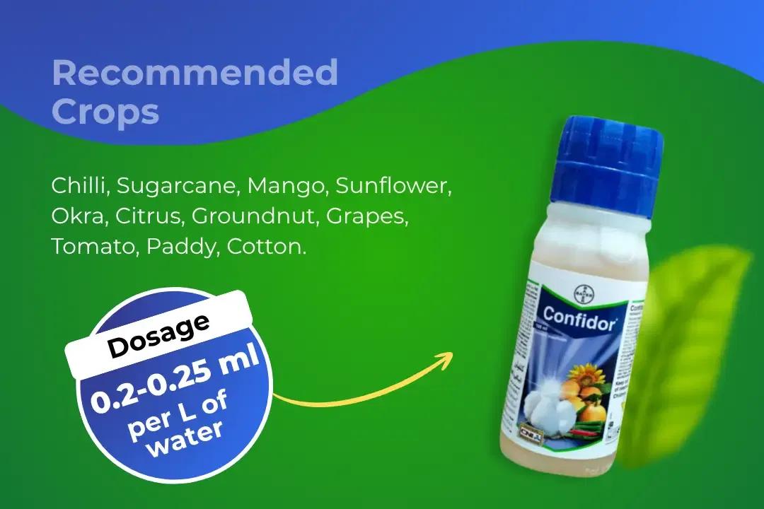 Confidor Insecticide Dosage Per Litre And Recommended Crops